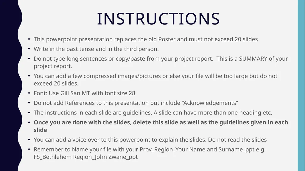 INSTRUCTIONS This powerpoint presentation replaces - slide 1 of 15