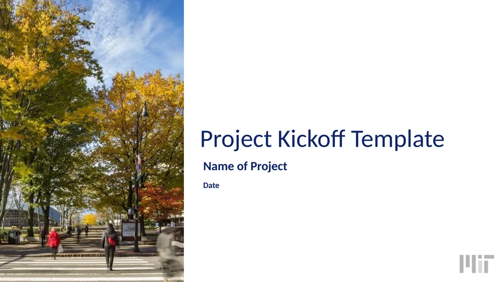 Project Kickoff Template Name of Project Date - slide 1 of 13