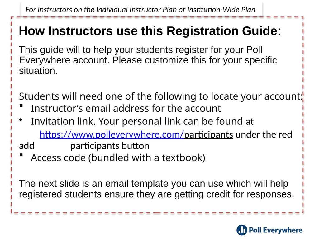 This guide will to help your students register for - slide 1 of 7