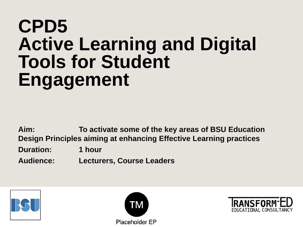 CPD5 Active Learning and Digital Tools for Student - slide 1 of 18