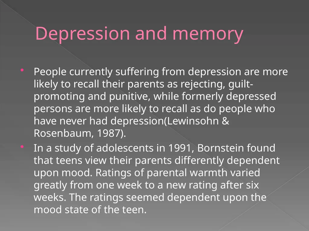 Memory Part 2 Retrieval Retrieval Retrieval is the - slide 12 of 26