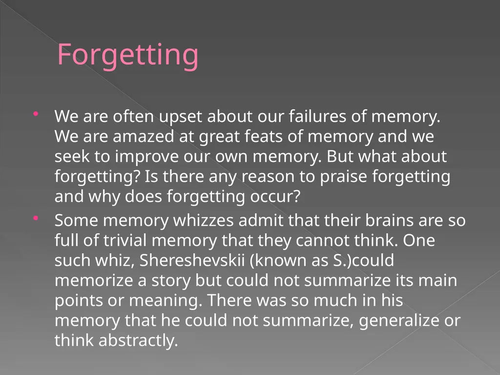 Memory Part 2 Retrieval Retrieval Retrieval is the - slide 13 of 26