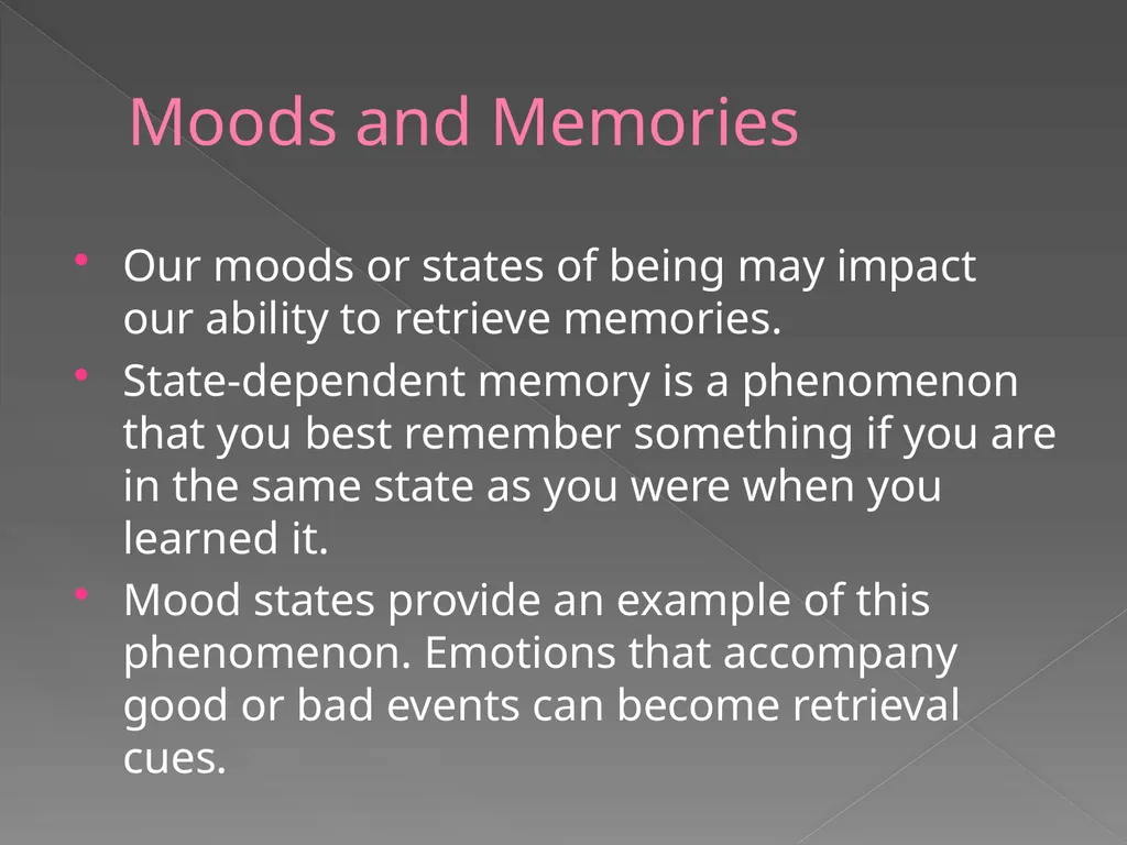 Memory Part 2 Retrieval Retrieval Retrieval is the - slide 10 of 26