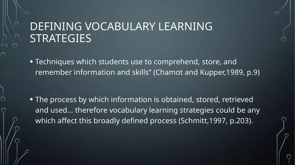 Vocabulary Learning and retention Strategies - slide 2 of 23