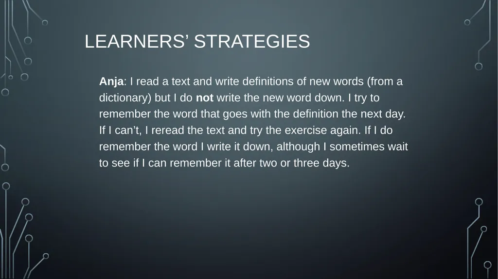 Vocabulary Learning and retention Strategies - slide 5 of 23