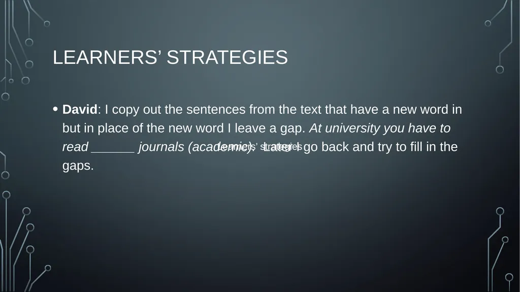 Vocabulary Learning and retention Strategies - slide 6 of 23