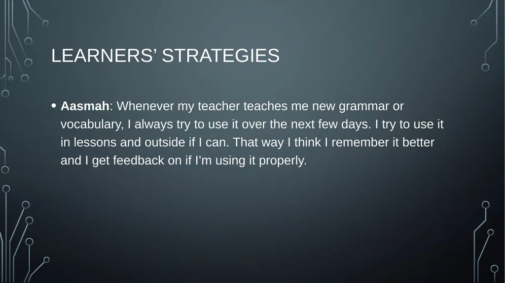 Vocabulary Learning and retention Strategies - slide 7 of 23