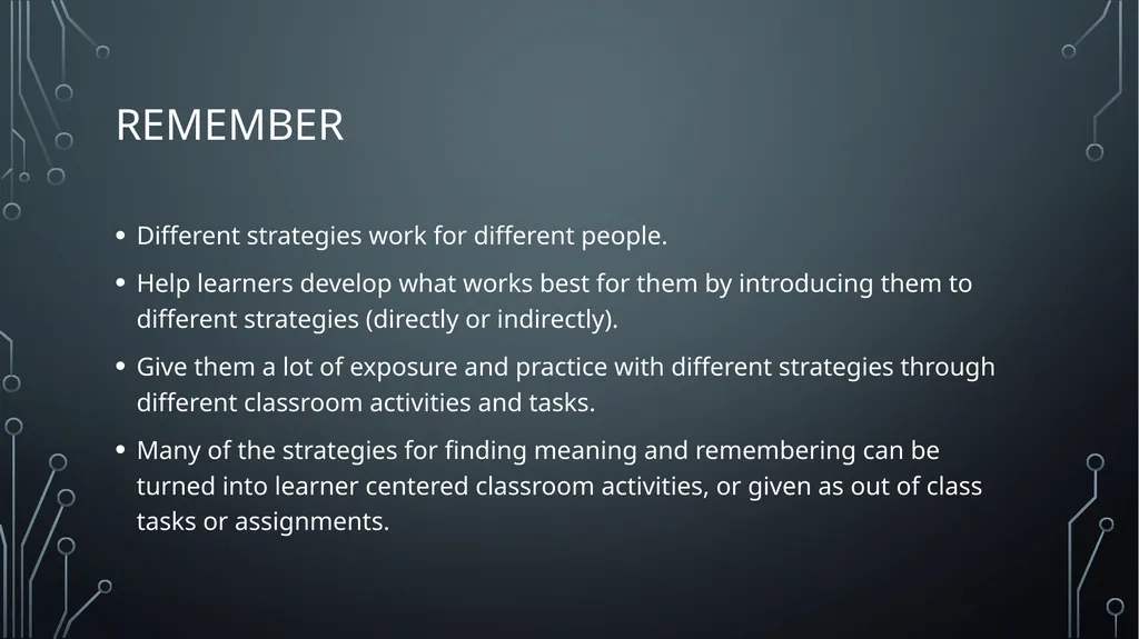 Vocabulary Learning and retention Strategies - slide 20 of 23