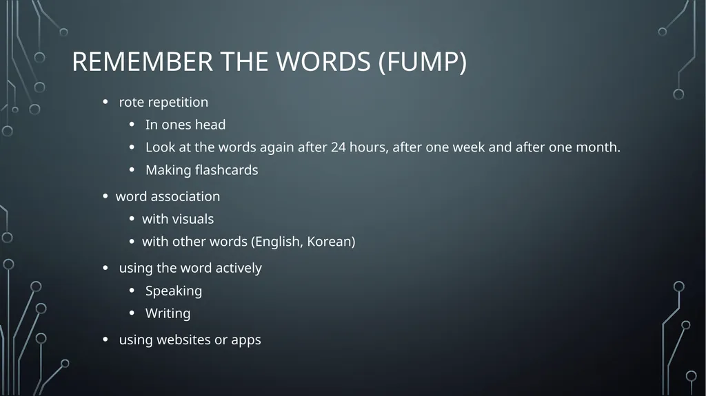 Vocabulary Learning and retention Strategies - slide 13 of 23