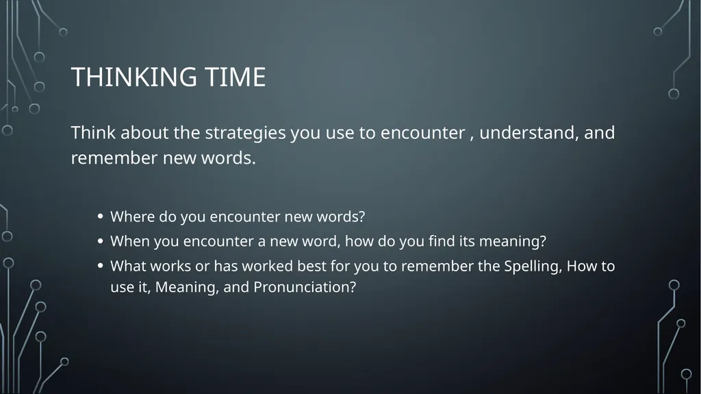 Vocabulary Learning and retention Strategies - slide 9 of 23