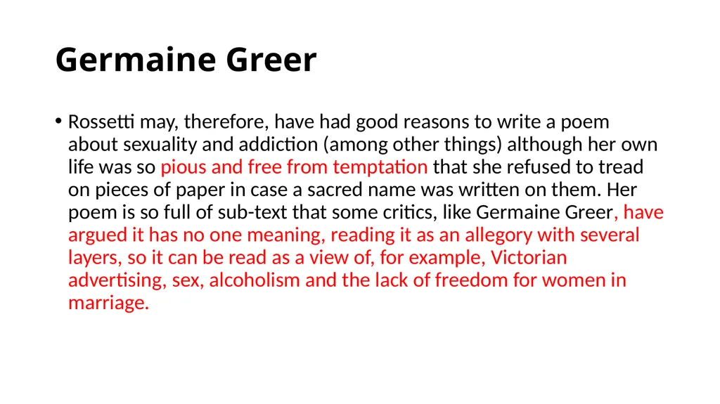 Rossetti Critics John Bayley Christina Rossetti - slide 3 of 19