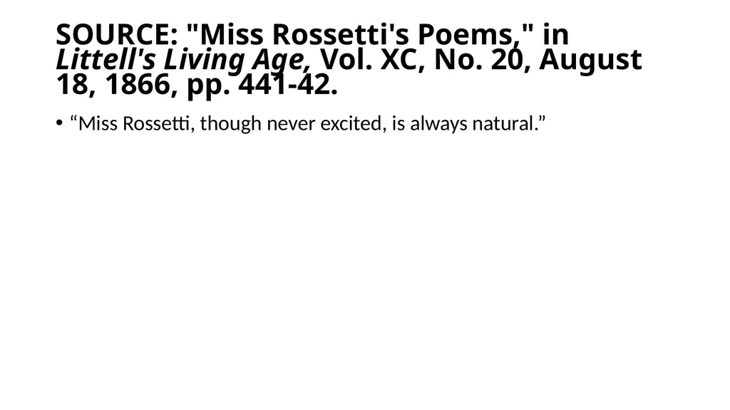 Rossetti Critics John Bayley Christina Rossetti - slide 7 of 19