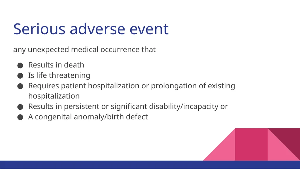 Reporting Serious Adverse Events Karasha Moodley, - slide 4 of 23