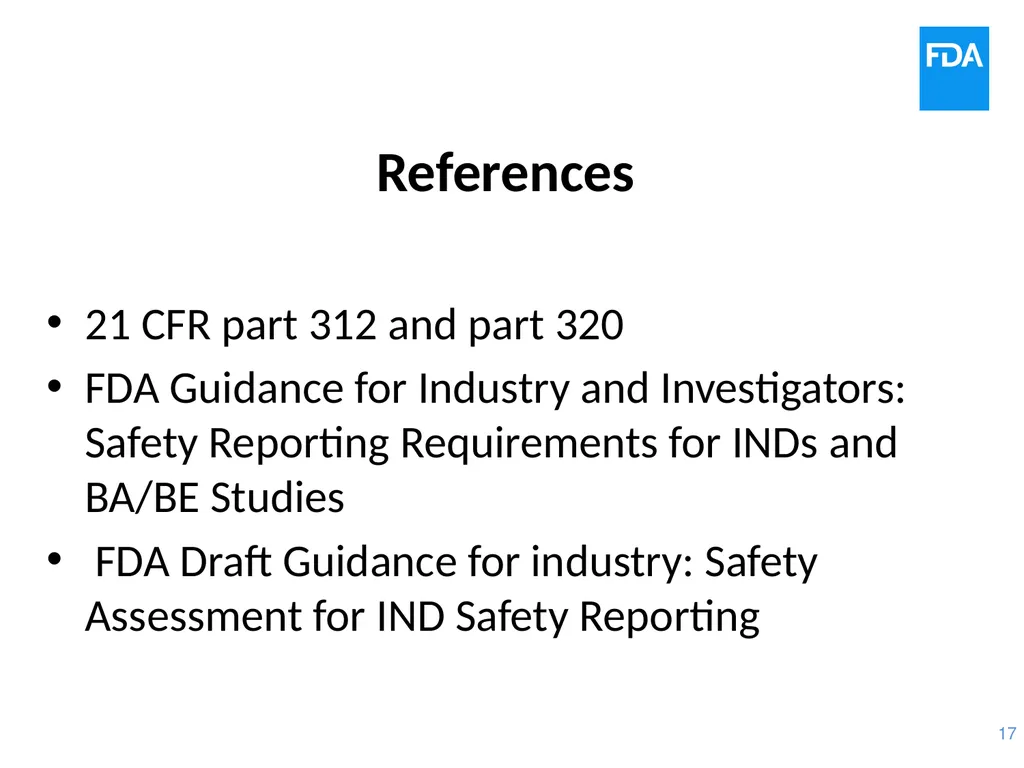 Safety Considerations: Regulatory Definitions and - slide 17 of 18