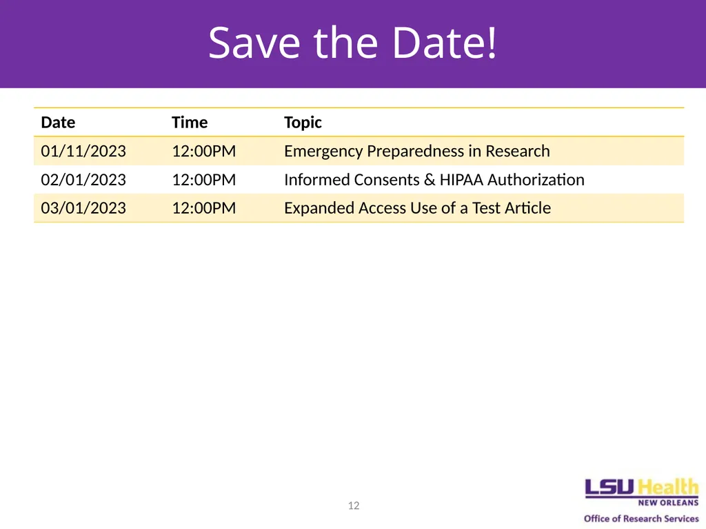 REPORTABLE NEW INFORMATION December 7, 2022 Agenda - slide 12 of 14