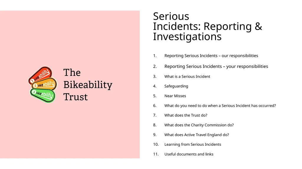 Serious Incidents: Reporting & Investigations - slide 3 of 18