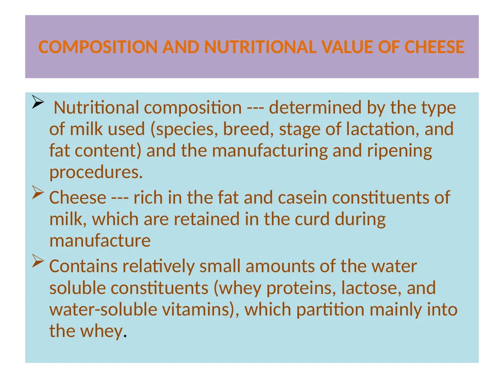 Cheese Technology Dr Sanjeev Kumar Associate - slide 5 of 16