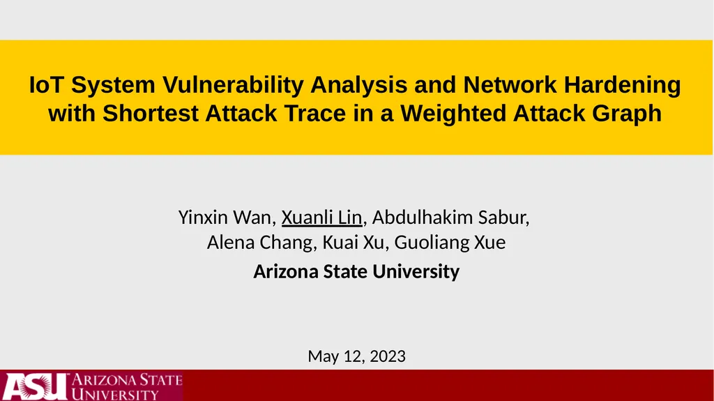 IoT System Vulnerability Analysis and Network - slide 1 of 22