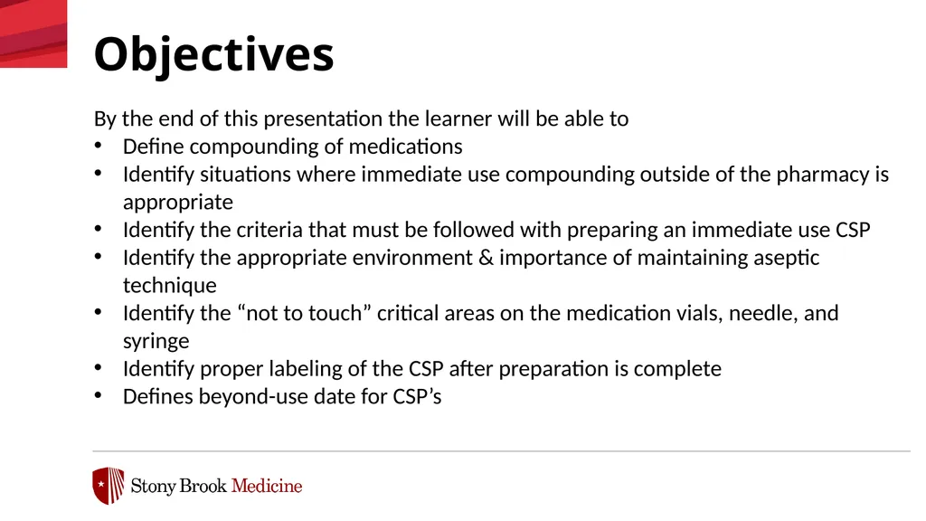 Immediate Use Compounding of Medications March - slide 2 of 13