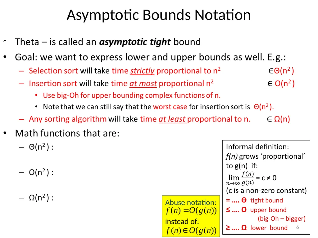 Growth of functions CSE 3318 – Algorithms and Data - slide 6 of 28