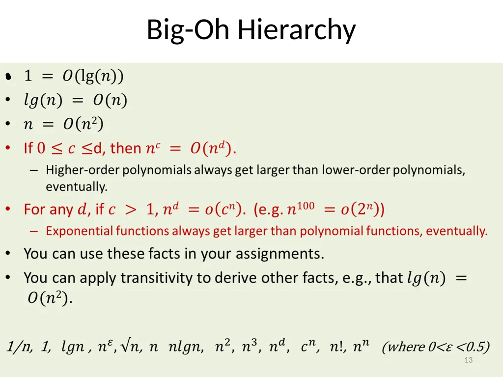 Growth of functions CSE 3318 – Algorithms and Data - slide 13 of 28
