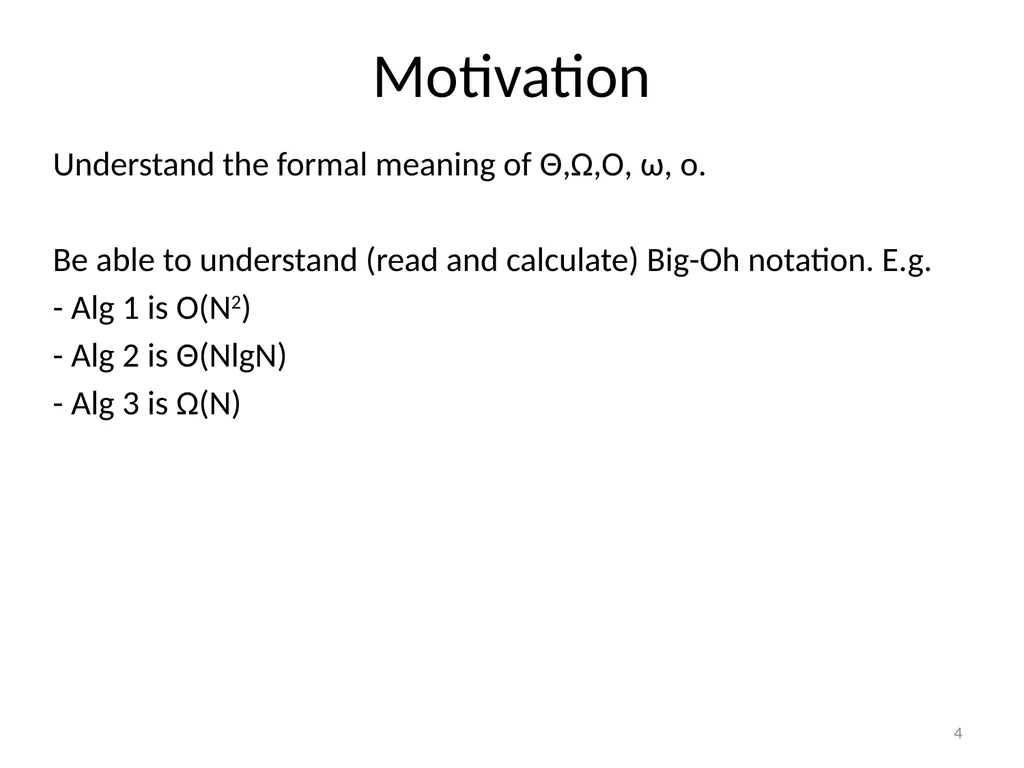 Growth of functions CSE 3318 – Algorithms and Data - slide 4 of 28