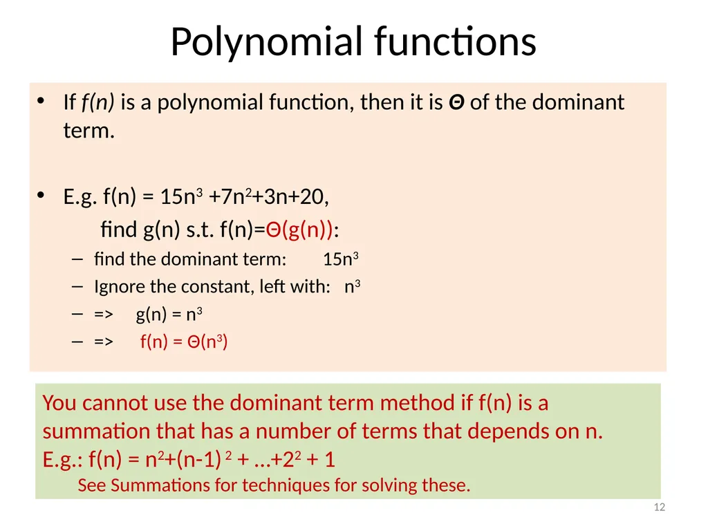 Growth of functions CSE 3318 – Algorithms and Data - slide 12 of 28