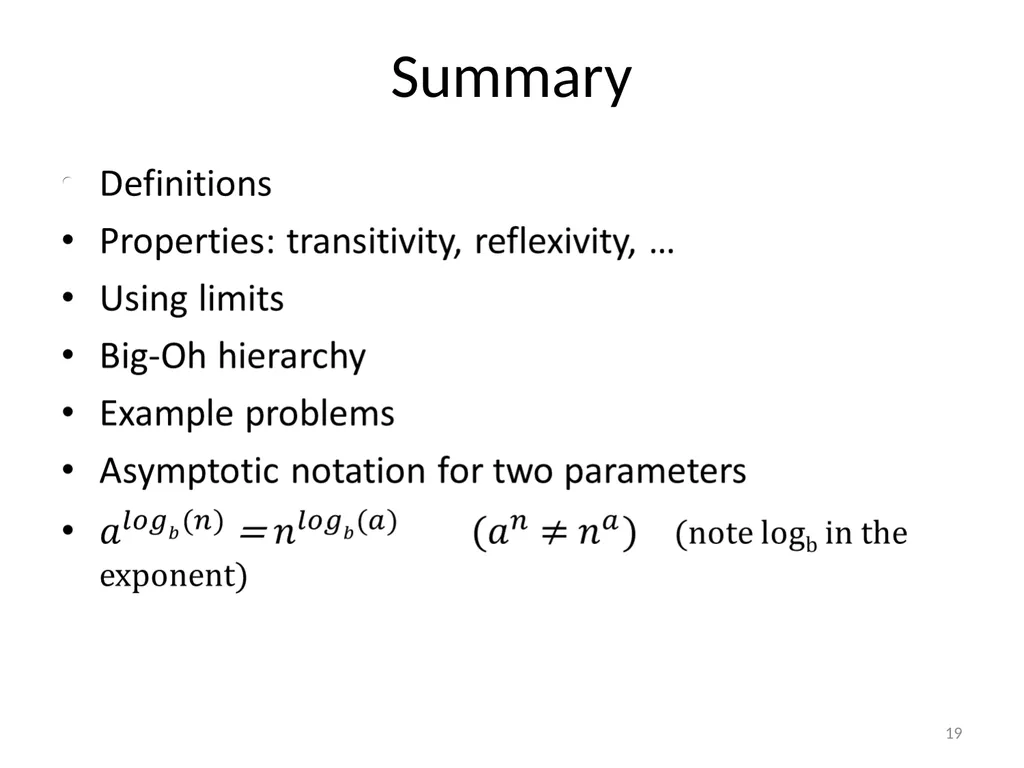 Growth of functions CSE 3318 – Algorithms and Data - slide 19 of 28