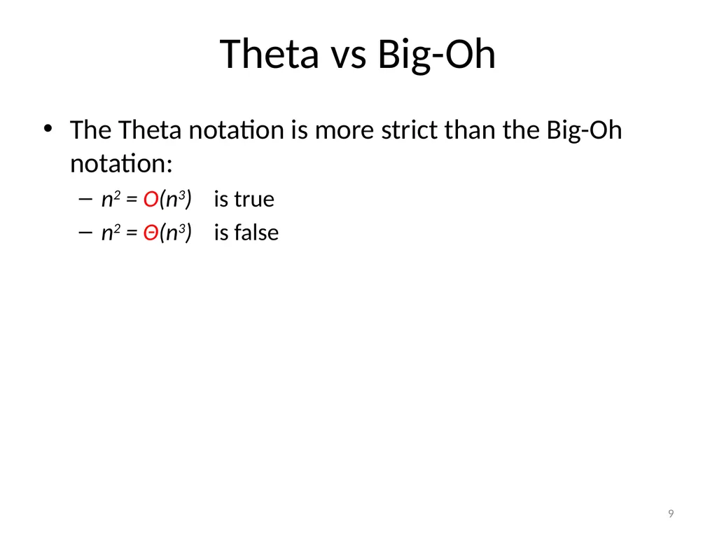 Growth of functions CSE 3318 – Algorithms and Data - slide 9 of 28