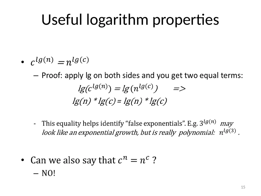 Growth of functions CSE 3318 – Algorithms and Data - slide 15 of 28