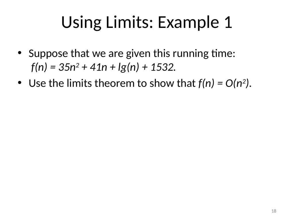 Growth of functions CSE 3318 – Algorithms and Data - slide 18 of 28