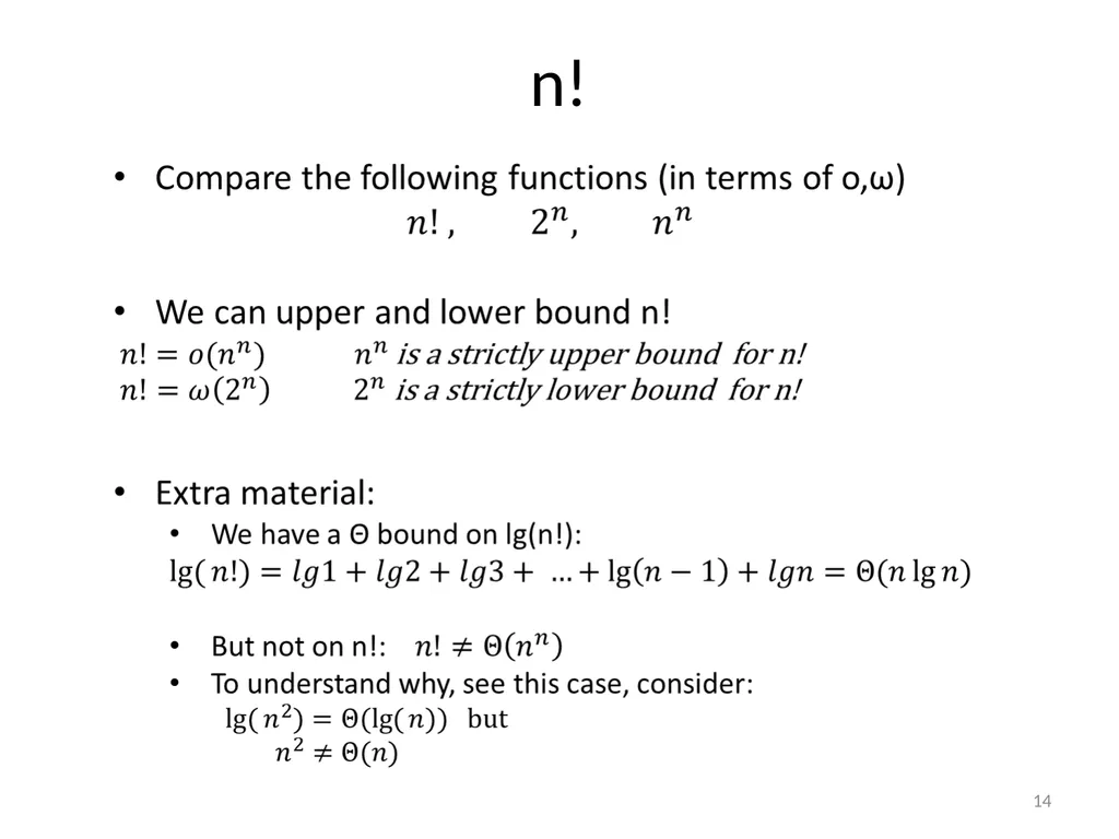 Growth of functions CSE 3318 – Algorithms and Data - slide 14 of 28