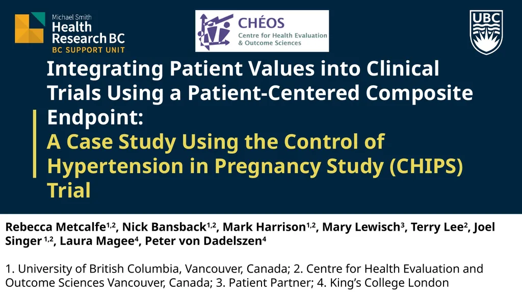 Integrating Patient Values into Clinical Trials - slide 1 of 19