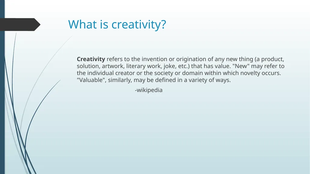 Creativity and artificial creativity By, Biplab Ch - slide 4 of 45