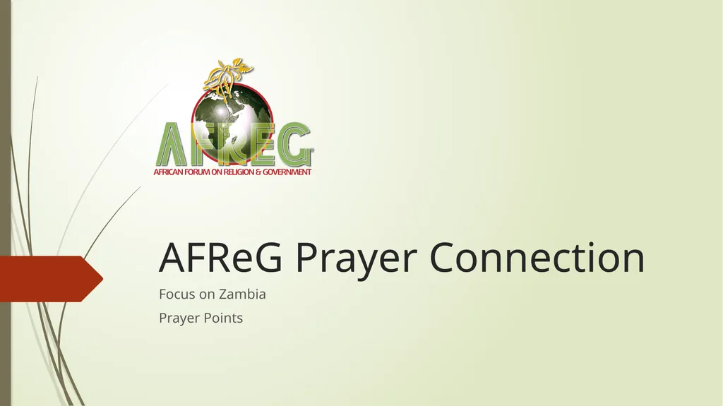 AFReG Prayer Connection Focus on Zambia Prayer - slide 1 of 27