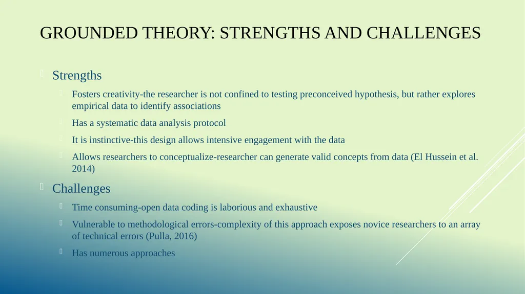 Qualitative Research Designs Grounded Theory: - slide 2 of 7