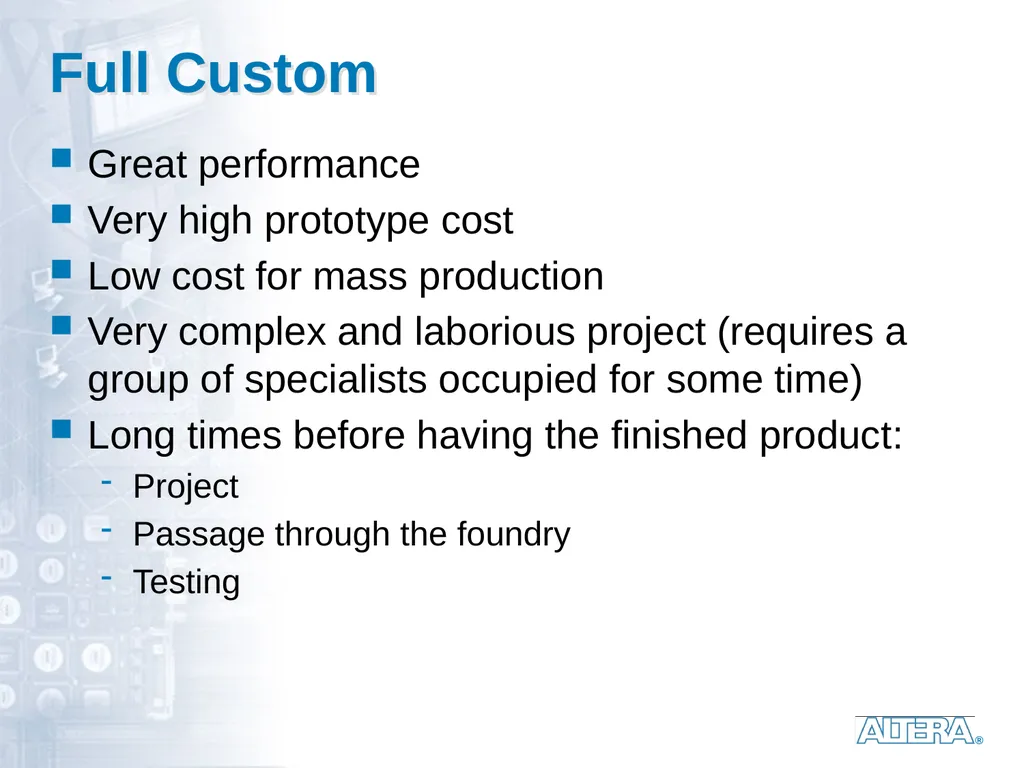 Dedicated logic circuits Technological solutions - slide 5 of 20