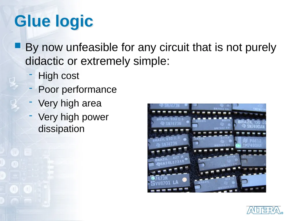 Dedicated logic circuits Technological solutions - slide 4 of 20