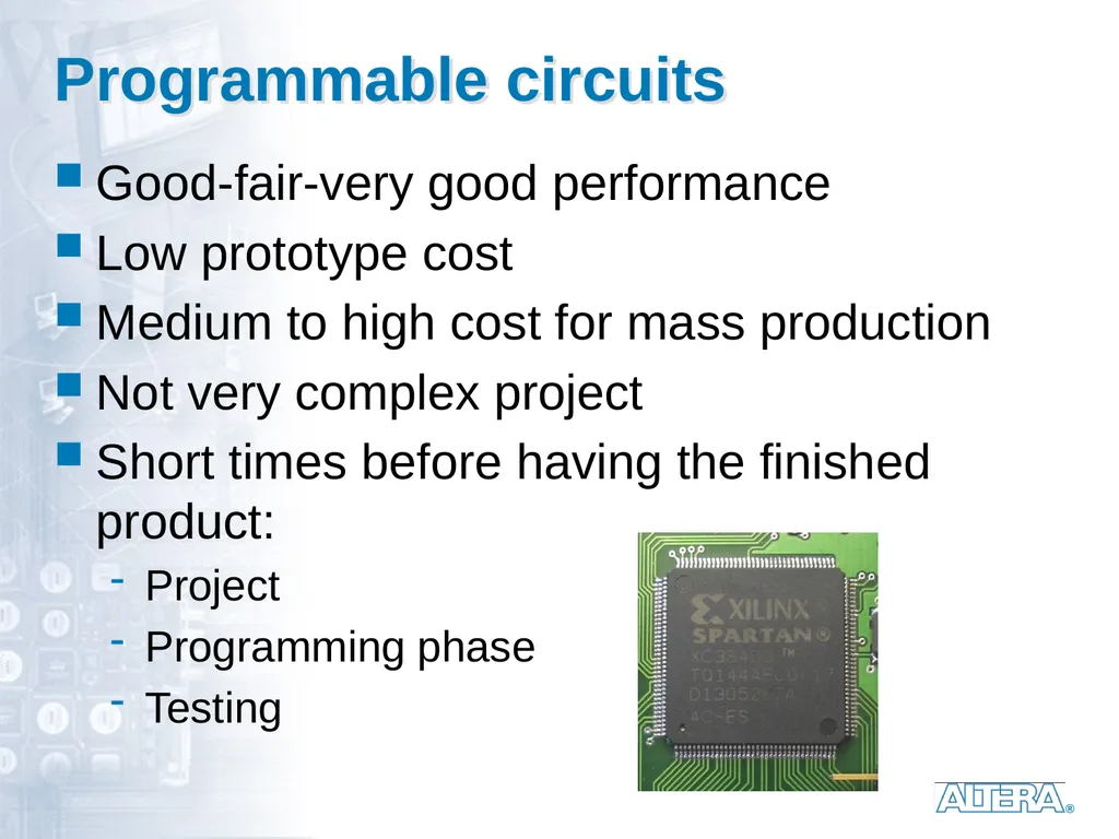 Dedicated logic circuits Technological solutions - slide 19 of 20