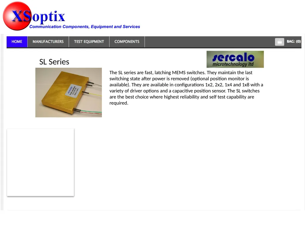 Optical Switches The Sercalo Switches are fast, - slide 9 of 9