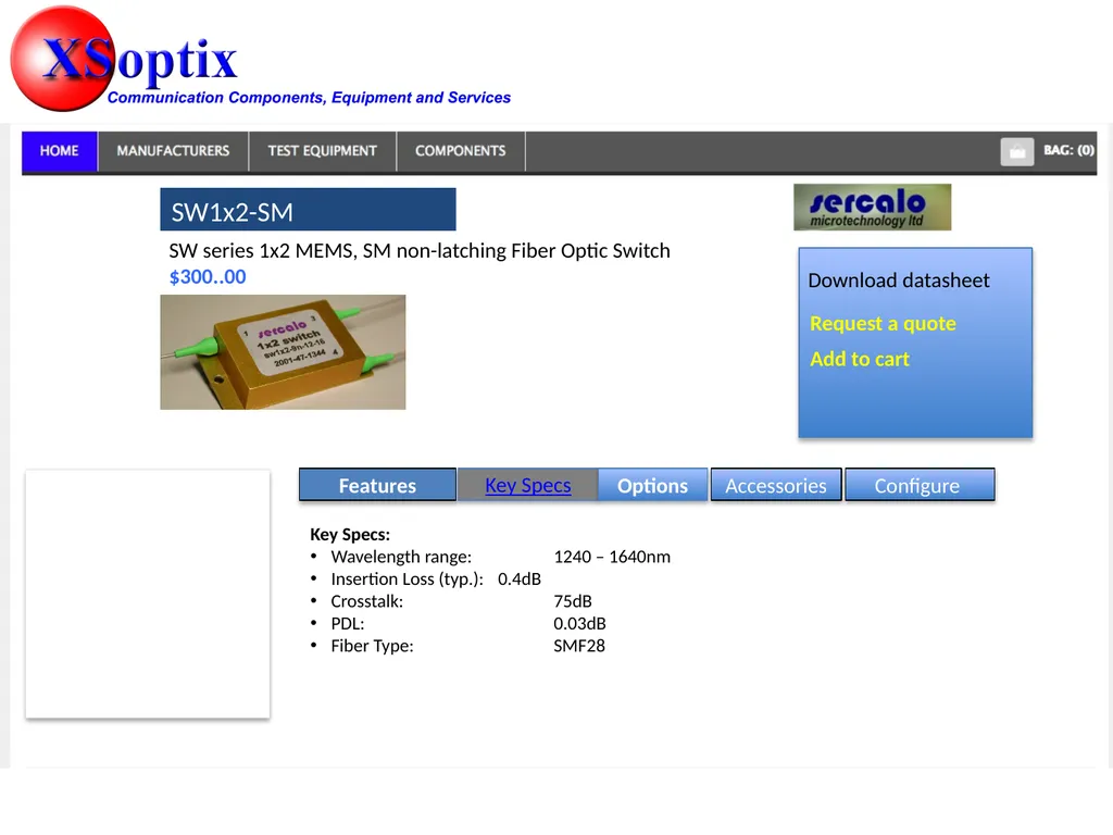 Optical Switches The Sercalo Switches are fast, - slide 6 of 9