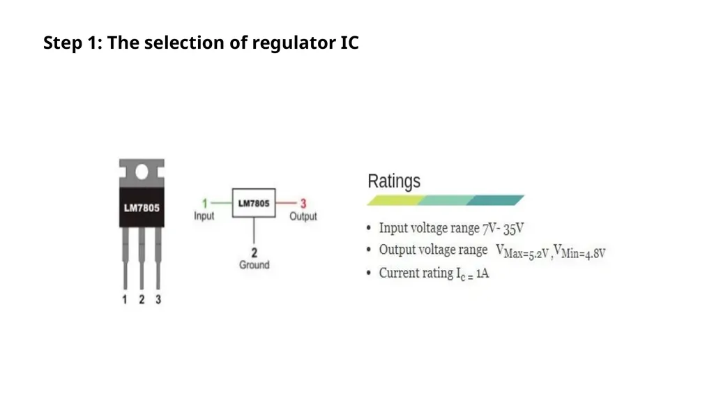 5V power supply using IC 7805. 7805 is a 5V - slide 14 of 20