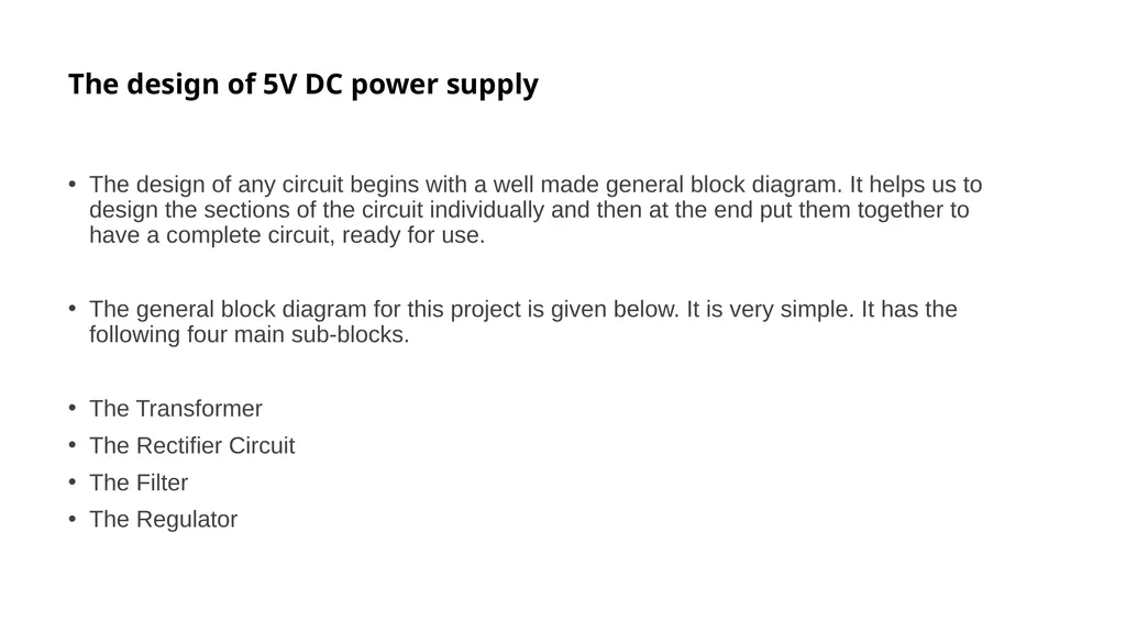 5V power supply using IC 7805. 7805 is a 5V - slide 3 of 20