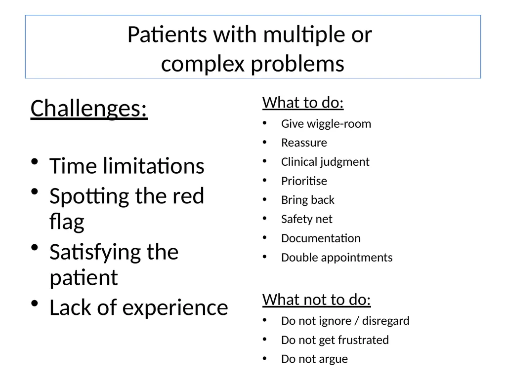 Dealing with challenging patients Communication - slide 4 of 36