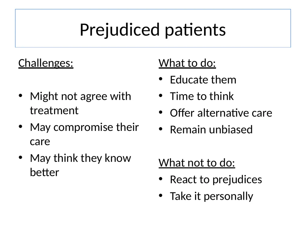 Dealing with challenging patients Communication - slide 7 of 36