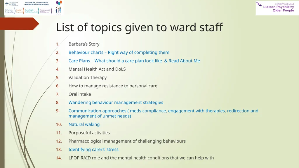 ‘Bite size teaching’ to improve dementia care on - slide 4 of 13