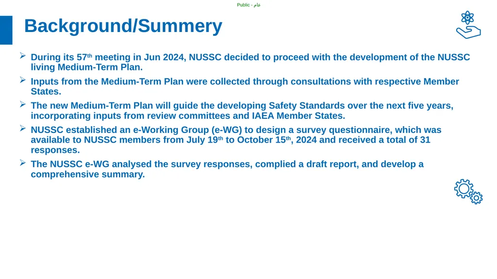 Medium Term Plan for IAEA Safety Standards e-WG - slide 2 of 16