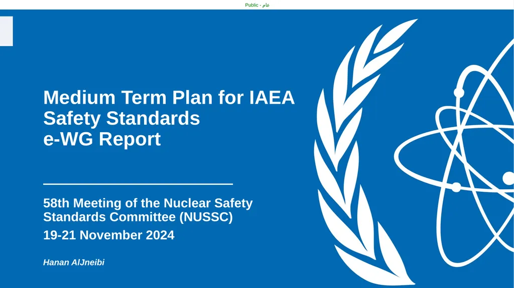 Medium Term Plan for IAEA Safety Standards e-WG - slide 1 of 16