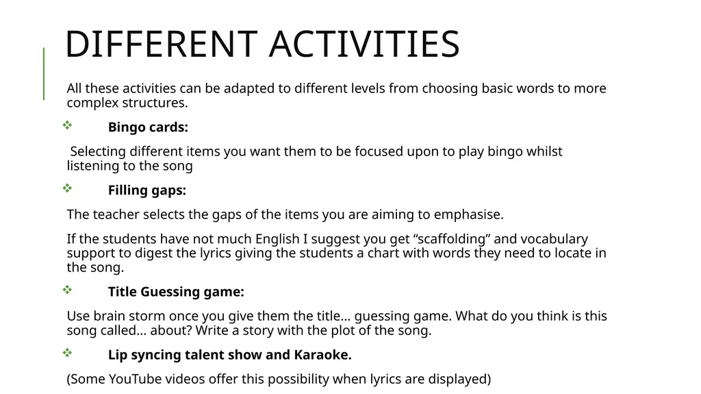 Using Music to Enhance Second Language - slide 22 of 27