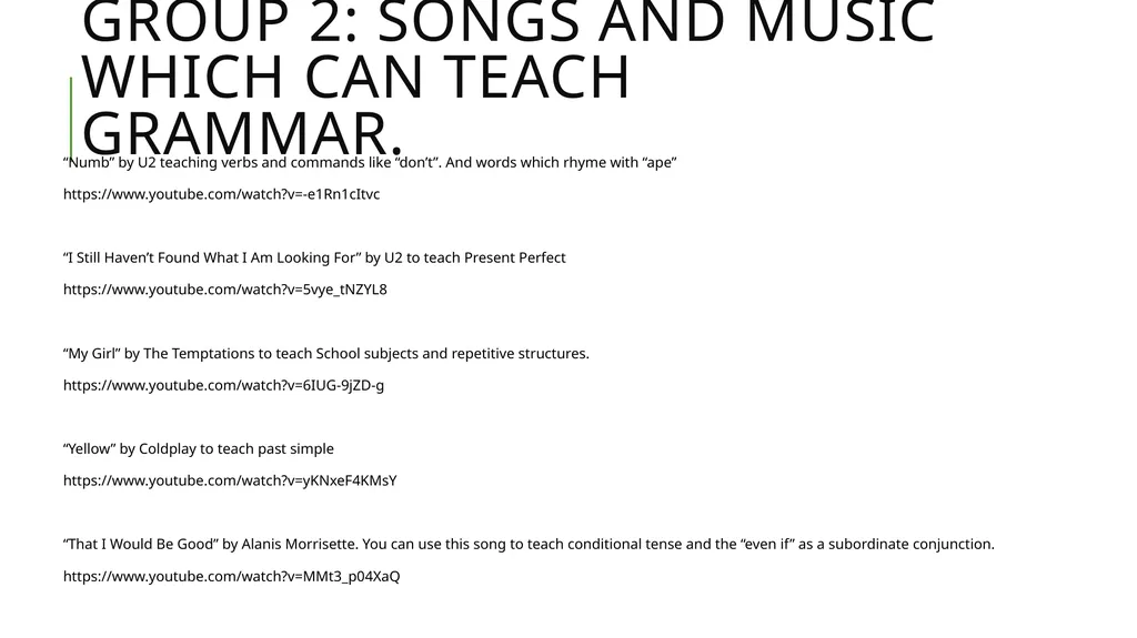 Using Music to Enhance Second Language - slide 8 of 27